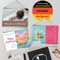 24er Set Geburtstagskarten mit Umschlag Glückwunschkarten Postkarte als Grußkarten