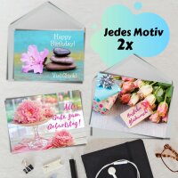 24er Set Geburtstagskarten mit Umschlag Glückwunschkarten Postkarte als Grußkarten