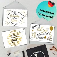 24er Set Geburtstagskarten mit Umschlag Glückwunschkarten Postkarte als Grußkarten
