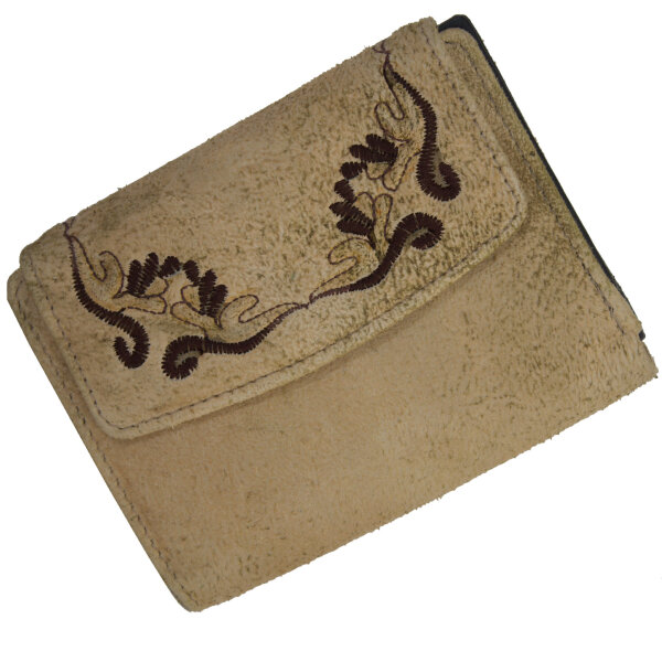 Domelo purse leather purse beige embroidered small