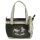 Domelo kleine schwarze Leder Handtasche/ Umhängetasche bestickt mit Reh- Motiv