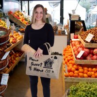 Domelo große Jute Einkaufskorb, 100% Vegane Einkaufstasche/ Handtasche