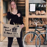 Domelo große Jute Einkaufskorb, 100% Vegane Einkaufstasche/ Handtasche