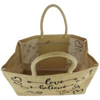 Domelo große Jute Einkaufskorb, 100% Vegane Einkaufstasche/ Handtasche