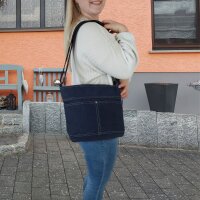 Domelo Damen gewachste Canvas Umhängetasche. Dunkelblaue wasserabweisende Hobo Tasche
