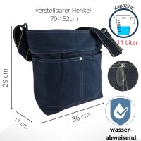 Domelo Damen gewachste Canvas Umhängetasche. Dunkelblaue wasserabweisende Hobo Tasche