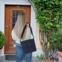 Domelo Damen gewachste Canvas Umhängetasche. Dunkelblaue wasserabweisende Hobo Tasche