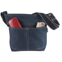 Domelo Damen gewachste Canvas Umhängetasche. Dunkelblaue wasserabweisende Hobo Tasche