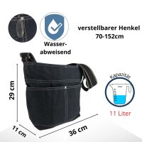 Domelo Damen gewachste Canvas Umhängetasche. Schwarze wasserabweisende Hobo Tasche