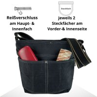 Domelo Damen gewachste Canvas Umhängetasche. Schwarze wasserabweisende Hobo Tasche