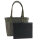 Domelo Damen gewachste Canvas Shopper. Khaki grün wasserabweisende Handtasche