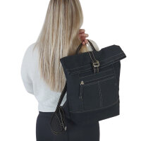 Domelo gewachste Canvas Rucksack. Schwarze...