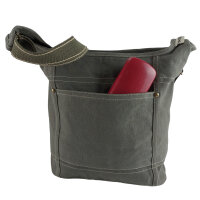 Domelo Damen gewachste Canvas Umhängetasche. Khaki grün wasserabweisende Hobo Tasche