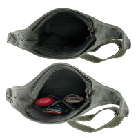 Domelo Damen gewachste Canvas Umhängetasche. Khaki grün wasserabweisende Hobo Tasche