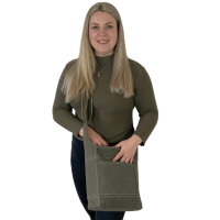 Domelo Damen gewachste Canvas Umhängetasche. Khaki grün wasserabweisende Hobo Tasche