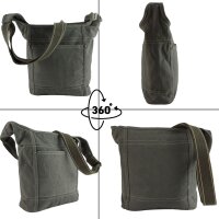 Domelo Damen gewachste Canvas Umhängetasche. Khaki grün wasserabweisende Hobo Tasche