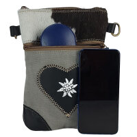 Domelo canvas woman bag small shoulder bag crossbody brown fur