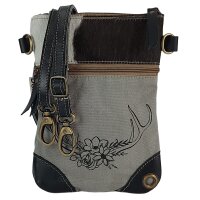 Domelo canvas woman bag small shoulder bag crossbody brown fur