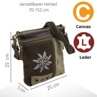 Domelo Trachtentasche Canvas Umhängetasche Damen Schultertasche Crossbody Tasche