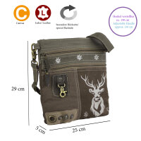 Domelo canvas woman bag small shoulder bag green crossbody brown