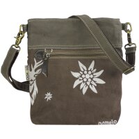 Domelo canvas woman bag small shoulder bag green crossbody brown
