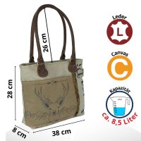 Domelo Canvas bag handbag shoulder bag black gray