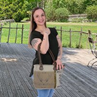 Domelo Canvas bag handbag shoulder bag black gray