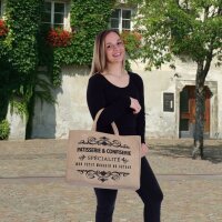Domelo große Jute Einkaufskorb, 100% Vegane Einkaufstasche/ Handtasche