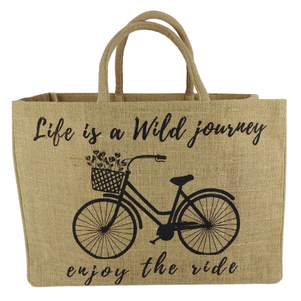 Domelo große Jute Einkaufskorb, 100% Vegane Einkaufstasche/ Handtasche