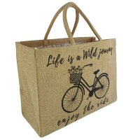 Domelo große Jute Einkaufskorb, 100% Vegane Einkaufstasche/ Handtasche