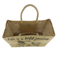 Domelo große Jute Einkaufskorb, 100% Vegane Einkaufstasche/ Handtasche