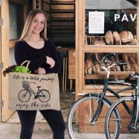 Domelo große Jute Einkaufskorb, 100% Vegane Einkaufstasche/ Handtasche
