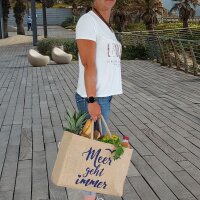 Jute bag Home Sweet Home, shopping bag, shopper