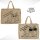 Domelo große Jute Einkaufskorb, 100% Vegane Einkaufstasche/Jutetasche/Shopper mit Katzenmotiv