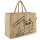 Domelo große Jute Einkaufskorb, 100% Vegane Einkaufstasche/Jutetasche/Shopper mit Katzenmotiv