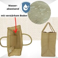 Domelo große Jute Einkaufskorb, 100% Vegane Einkaufstasche/Jutetasche/Shopper mit Pferdemotiv