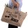 Domelo große Jute Einkaufskorb, 100% Vegane Einkaufstasche/Jutetasche/Shopper Strandtasche