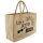 Domelo große Jute Einkaufskorb, 100% Vegane Einkaufstasche/Jutetasche/Shopper Strandtasche