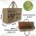 Domelo große Jute Einkaufskorb, 100% Vegane Einkaufstasche/Jutetasche/Shopper mit Trachten Motiv