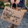 Domelo große Jute Einkaufskorb, 100% Vegane Einkaufstasche/Jutetasche/Shopper mit Trachten Motiv