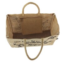 Domelo große Jute Einkaufskorb, 100% Vegane Einkaufstasche/Jutetasche/Shopper