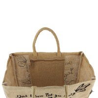 Domelo große Jute Einkaufskorb, 100% Vegane Einkaufstasche/Jutetasche/Shopper