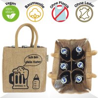 Domelo kleine Jute Einkaufstasche, Flaschenträger mit 6 Fächer. 100% Vegane Bierflaschenträge
