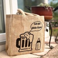 Domelo kleine Jute Einkaufstasche, Flaschenträger mit 6 Fächer. 100% Vegane Bierflaschenträge