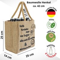 Domelo kleine Jute Einkaufstasche, Flaschenträger mit 6 Fächer. 100% Vegane Bierflaschenträge