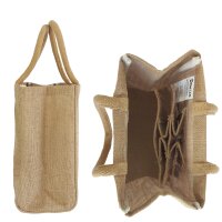 Domelo kleine Jute Einkaufstasche, Flaschenträger mit 6 Fächer. 100% Vegane Bierflaschenträge