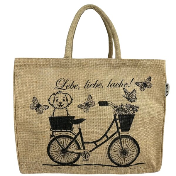 Domelo große Jute Einkaufskorb, 100% Vegane Einkaufstasche/ Handtasche