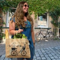 Domelo große Jute Einkaufskorb, 100% Vegane...
