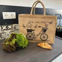 Domelo große Jute Einkaufskorb, 100% Vegane Einkaufstasche/ Handtasche