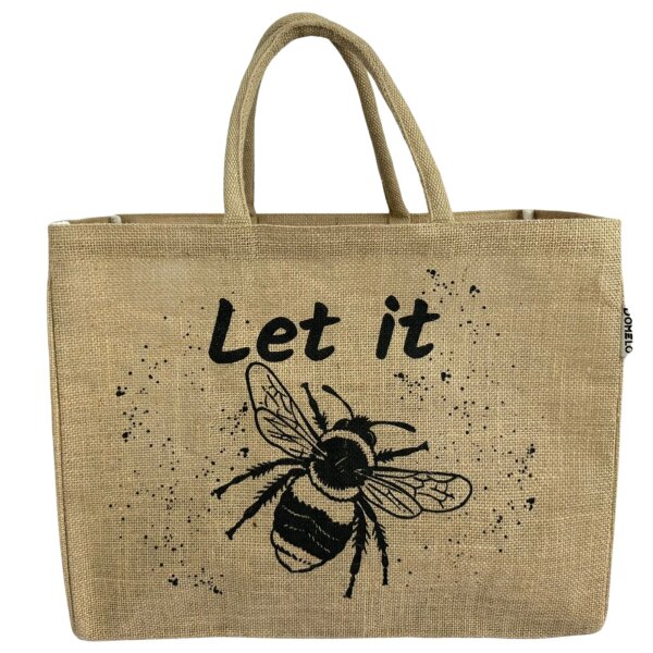 Domelo große Jute Einkaufskorb, 100% Vegane Einkaufstasche/ Handtasche